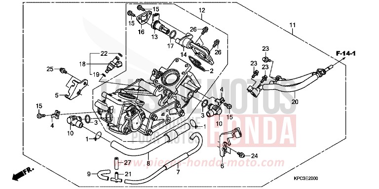 THROTTLE BODY for Varadero 125 CHEVALIER SILVER METALLIC (NHA83) from 2007